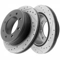Motorbymotor Rear Brake Rotors 330mm Drilled Slotted Rotor Pad Kit Replacement For Chevrolet Suburban 2500 Silverado 1500 3500 