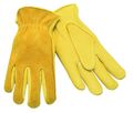 Mcr Safety 3505xs Regular Grain Deerskin Leather Palm Self Hemmed Unlined Gloves With Keystone Thumb Yellow X-small 1-pair 