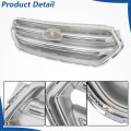 Silvery Grey With Chrome Molding Trim Frame Front Bumper Grille Upper Replacement For Escape 2017-2019 Gj5z8200b