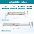 2pcs Window Hinges 8 304 Stainless Steel Top-hung Stays Adjustable Telescopic Support Hardware Kit Angle Controller Silver