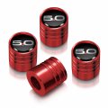 Ipick Image For Ford Mustang 5 0 In Black On Red Aluminum Cylinder-style Tire Valve Stem Caps