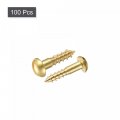 Uxcell Wood Screws M2 5 X 10mm Slotted Round Head Brass Self-tapping Screw 100 Pcs