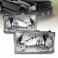 Amerilite For 1999-2004 Ford Super Duty F-250 F-350 F-450 F-550 Excursion Chrome Headlights Beams Pair Passenger And Driver