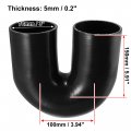 X Autohaux 76mm 3 Id 180 Degree Silicone Reducer Hose Coupler Intercooler Tube Black For Car Intake Piping