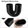 X Autohaux 76mm 3 Id 180 Degree Silicone Reducer Hose Coupler Intercooler Tube Black For Car Intake Piping