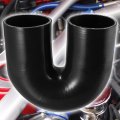 X Autohaux 76mm 3 Id 180 Degree Silicone Reducer Hose Coupler Intercooler Tube Black For Car Intake Piping