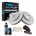Trq Front Ceramic Brake Pad Coated Rotor Kit W Fluids For Honda Cr-v Rdx 