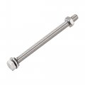Uxcell M10 X 140mm Hex Head Screws Bolts Nuts Flat Lock Washers Kits 304 Stainless Steel Fully Thread Hexagon 4 Sets