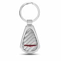 Ipick Image Made Clear Dome Real Silver Carbon Fiber Chrome Metal Teardrop Key Chain With Logo For Jeep Trailhawk