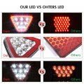 Ikon Motorsports Brake Lights Universal Fitment For Cars Triangle Red Rear Tail Third 3rd Stop Safety Lamp