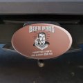 Beer Pong Proof That Sports And Alcohol Do Mix Funny Humor Retro Oval Tow Trailer Hitch Cover Plug Insert