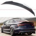 Psm Style Real Carbon Fiber High Kick Trunk Spoiler Wing Compatible For 2014-2020 Audi A3 S3 Rs3 Sedan