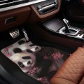 Dujiea Pandas Surrounded By Pink Blossoms Car Floor Mats 4-pcs Full Set Rubber-lined All-season Heavy-duty Protectionpets