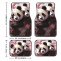 Dujiea Pandas Surrounded By Pink Blossoms Car Floor Mats 4-pcs Full Set Rubber-lined All-season Heavy-duty Protectionpets
