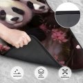 Dujiea Pandas Surrounded By Pink Blossoms Car Floor Mats 4-pcs Full Set Rubber-lined All-season Heavy-duty Protectionpets