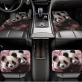 Dujiea Pandas Surrounded By Pink Blossoms Car Floor Mats 4-pcs Full Set Rubber-lined All-season Heavy-duty Protectionpets