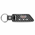 Ipick Image For Cadillac Ct4 Logo Black Real Carbon Fiber Blade Style With Leather Strap Key Chain Keychain Exclusive Official
