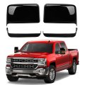 Glossy Black Side Tow Mirror Cover Caps For 2014 2019 Chevy Silverado And Gmc Sierra 1500 2500 3500 Without Turn Signal Oe 