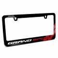 Ipick Image Made For Chevrolet Corvette C7 Grand-sport Red Stripes Black Metal License Plate Frame
