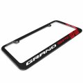 Ipick Image Made For Chevrolet Corvette C7 Grand-sport Red Stripes Black Metal License Plate Frame