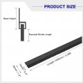 Uxcell 2pcs Door Brush Bottom Sweep H-shape Aluminum Alloy Base With 0 4-inch Nylon For Home Industrial 39-inch L X 1 W Black