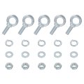 5 Pack M16 Galvanized Carbon Steel Eye Bolts 8 X 1 57 Lifting Ring Bolt With Nuts And Washers Heavy Duty Screw Kit For Tie Down 