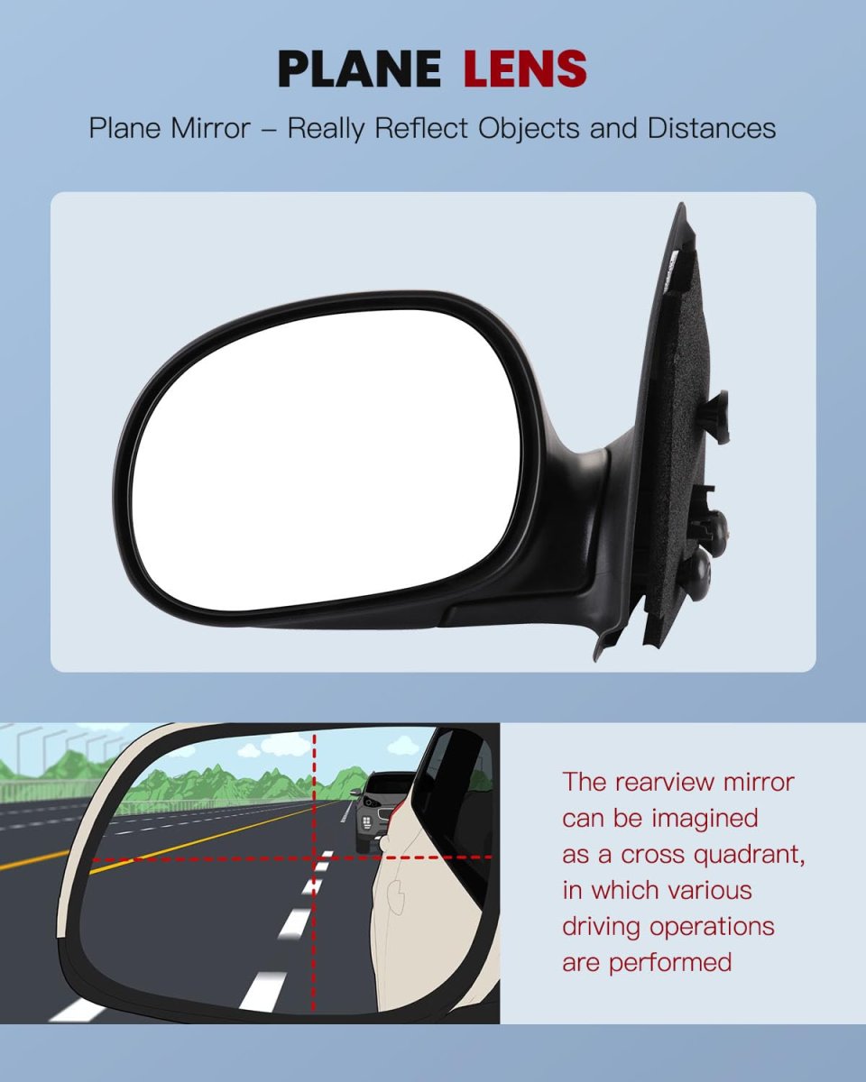 Left And Right Side View Mirror Fit For 1997-1999 Ford 250