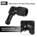 6an Female Fuel Hose Fitting Adapter 90 Degree An6 To 3 8 Swivel Barb Aluminum Alloy Black
