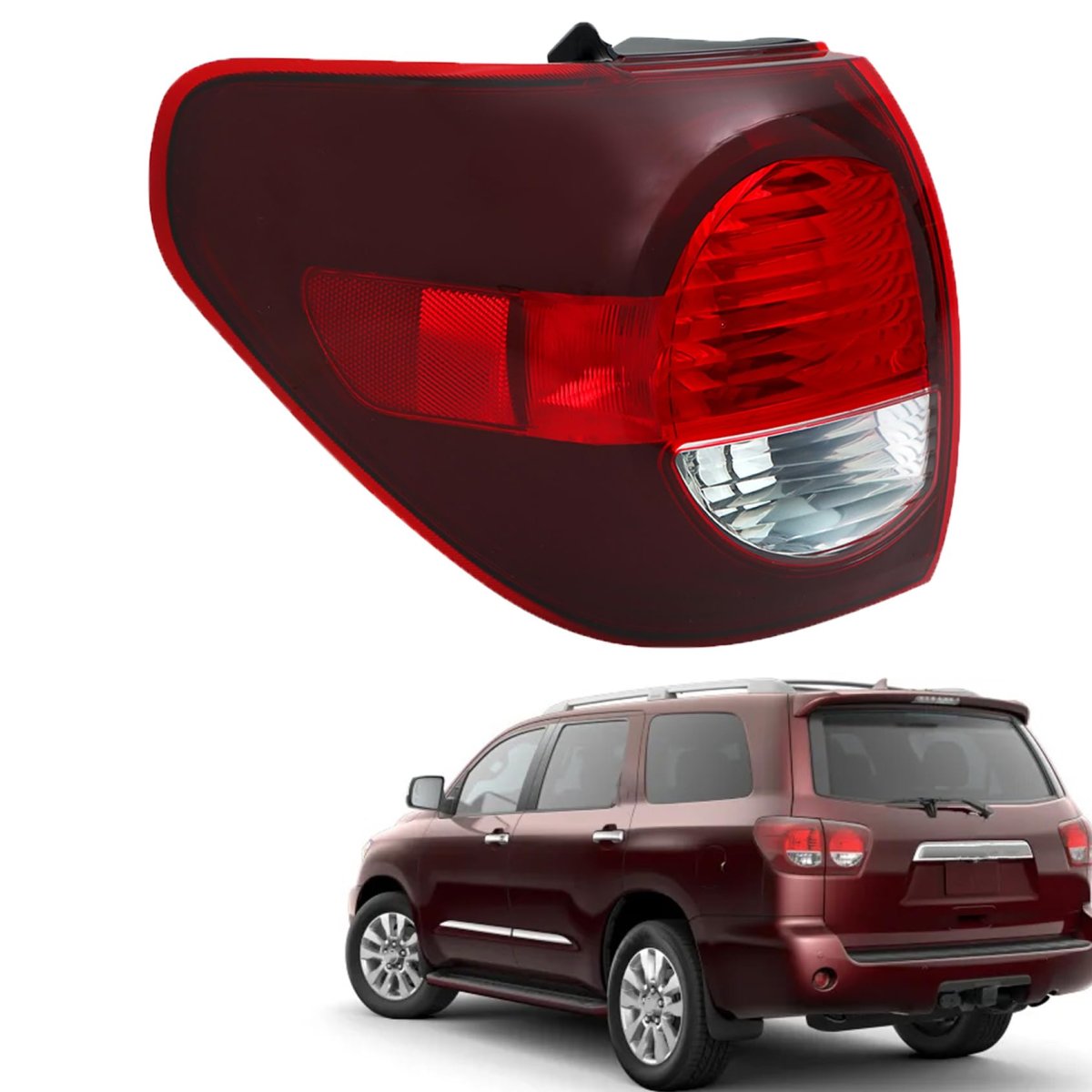 Outer Left Rear Tail Light Assembly Replacement For Sequoia 2018 2019 2020 2021 Lh Brake Lamp Part Number 81560-0c110 Red Shell