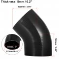 X Autohaux 102mm 4 Id 45 Degree Elbow Silicone Reducer Hose Coupler Intercooler Tube Black For Car Intake Piping