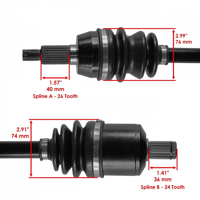Front Right And Left Complete Cv Joint Axles For Polaris Ranger Rzr S 800 Efi 28 3 In Length