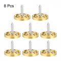 Uxcell Mirror Screws Decorative Caps Cover Nails Polished Gold 22mm 8pcs