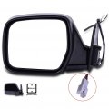 Black Driver Side View Mirror Smooth With Power Adjustment Manual Folding Non-heated Compatible For 1990-1997 Toyota Land