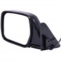 Black Driver Side View Mirror Smooth With Power Adjustment Manual Folding Non-heated Compatible For 1990-1997 Toyota Land