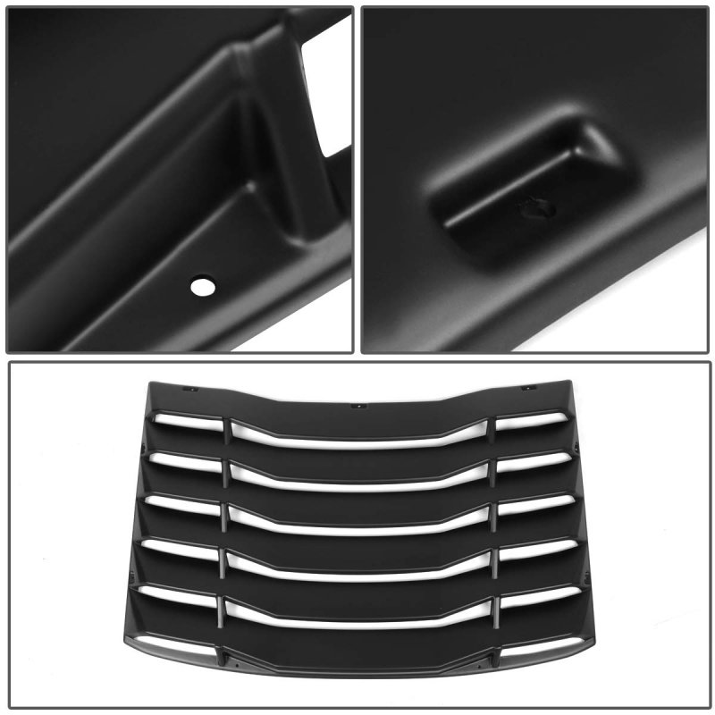 Dna Motoring Ztl-y-0033 Rear Window Vent Louver Windshield Sun Shade Cover Assembly Black