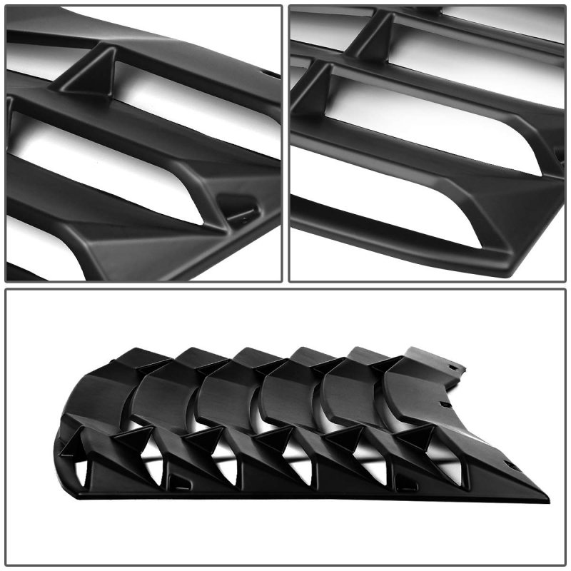 Dna Motoring Ztl-y-0033 Rear Window Vent Louver Windshield Sun Shade Cover Assembly Black