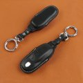 Leather Key Fob Cover Withchain For Porsche Cayenne Panamera Macan Boxster 911 718 3 Button Key Shell Case Black In X 2 0 6 