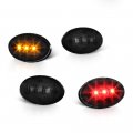 Rear Fender Red Amber Led Smoked Side Marker Light Lamp Assembly Set For 1999-2010 Ford Superduty F350 F450 F550 Pickup Truck 