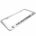 Ipick Image For Ford Mustang Speed-line Dual Logos Mirror Chrome Metal License Plate Frame