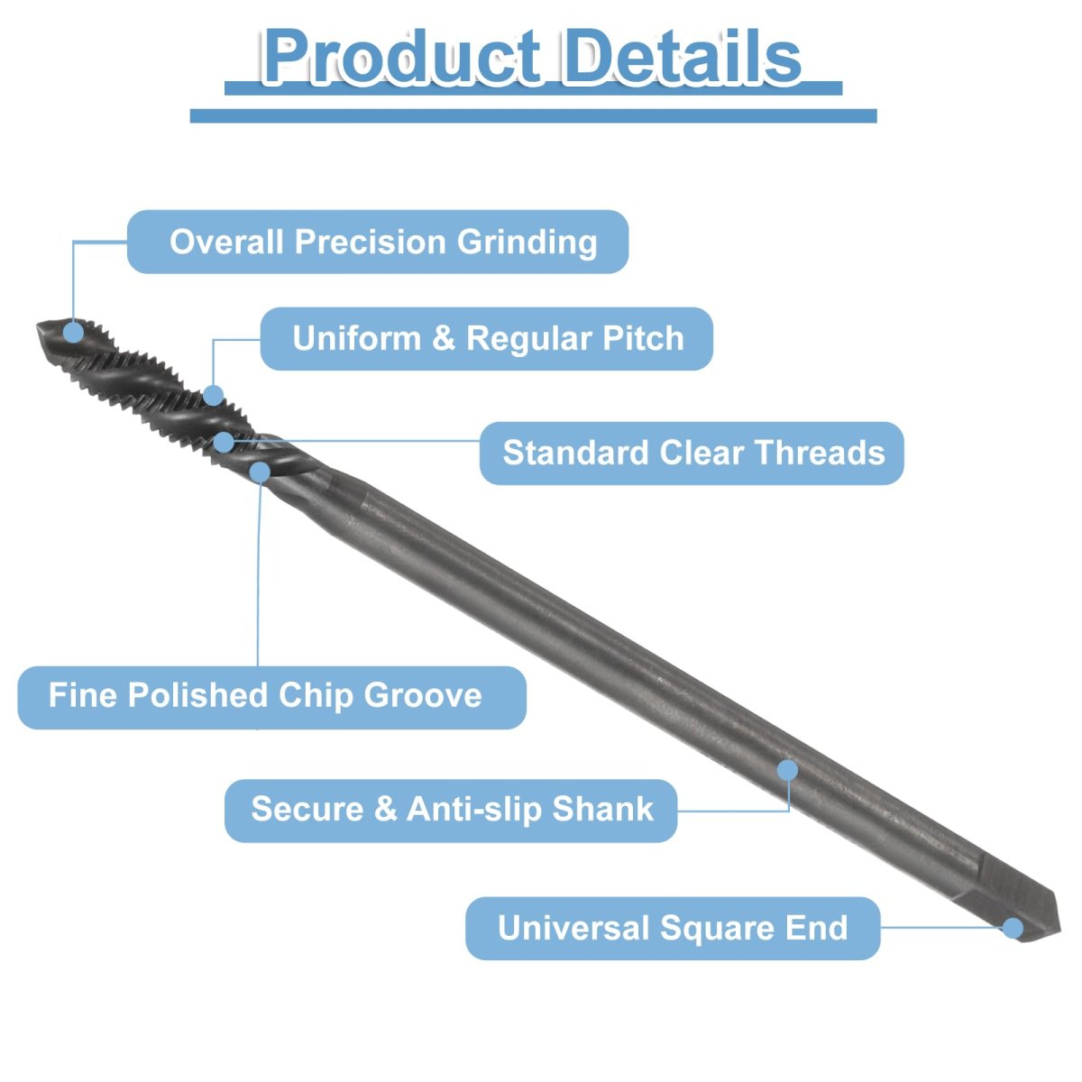 Spiral Flute Taps M6 X 1 H2 High Speed Steel Hss Nitriding Machine Thread Milling Threading Screw Tap Tapping Tool