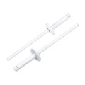 100pcs 1 8 X1 2 Aluminum Blind Rivets Grip And Steel Mandrel Large Flange Fastener For Metal Furniture Automotive White 