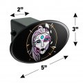 Cyborg Android Robot Science Woman Face Oval Tow Trailer Hitch Cover Plug Insert