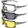 3 Pair Of Global Vision Octane Padded Motorcycle Sport Sunglasses Gray With Clear Smoke And Yellow Lens Gray-black 