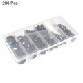 Uxcell Rubber Grommet Assortment Set 8 Size Wire Gasket Rings For Hole Plug Cable Black 200 Pieces
