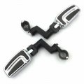 Hk- Black Chrome Highway Airflow Foot Rest Pegs With 1 4 25 Inch Mounting Bracket Compatible Gl1800 Gl1500 Gl1100 Gl1200 Vt750