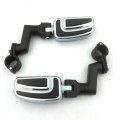 Hk- Black Chrome Highway Airflow Foot Rest Pegs With 1 4 25 Inch Mounting Bracket Compatible Gl1800 Gl1500 Gl1100 Gl1200 Vt750