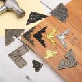 4pcs Vintage Flat Corner Bracket 2 1 X Metal Desk Protectors Zinc Alloy Decorative Edge Cover With Mounting Nail For Furniture 