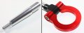 Cuztom Tuning Fits For 2008-2017 Lancer Evo X 10 Mr Red Front Rear Folding Ring Screw On Style Racing Tow Hook