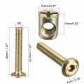 Uxcell M6x40mm Furniture Bolt Nut Set Hex Socket Screw With Barrel Nuts For Beds Headboards Chairs 8 Sets