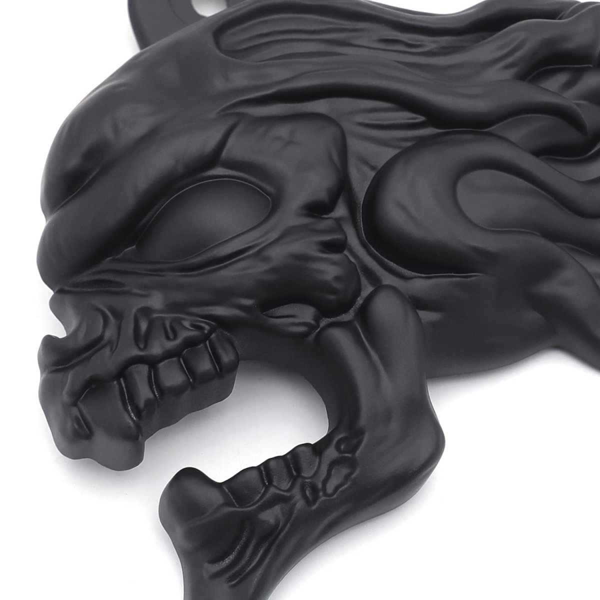 Ghost Head Wind Horn Cover Mt246-009-bk Black Billet Aluminum For 1992 And Up H-d Davidson With Side Mount Cowbell All V-rods